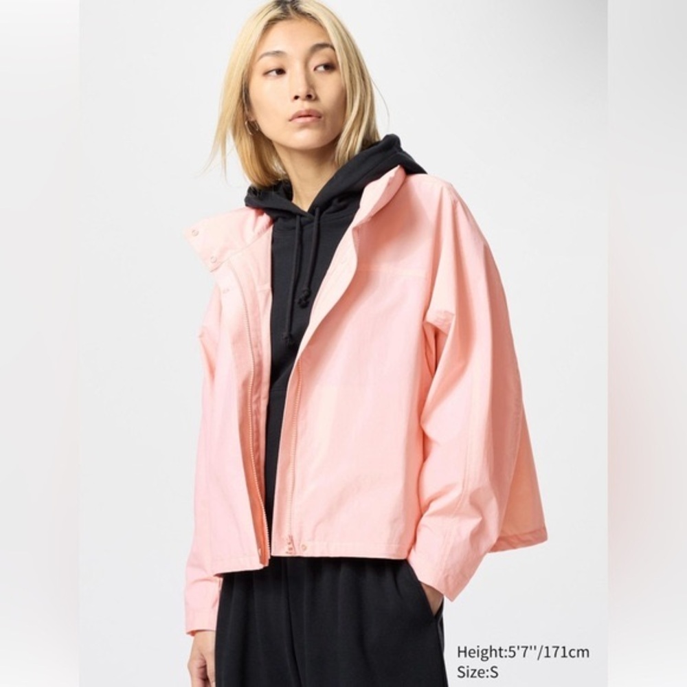 NWT Uniqlo Windproof Jacket - Stand Collar Blouson - Pink XS